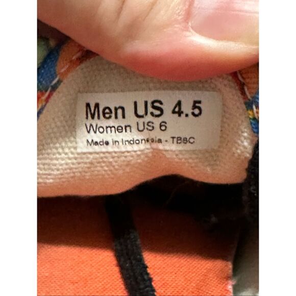 Vans Authentic Slim Peacock Print Red, Yellow, Blue Skate Casual Sneakers Women’ - Picture 6 of 9